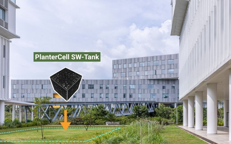 Thi công bể ngầm bằng nhựa tại Đại học Việt Đức